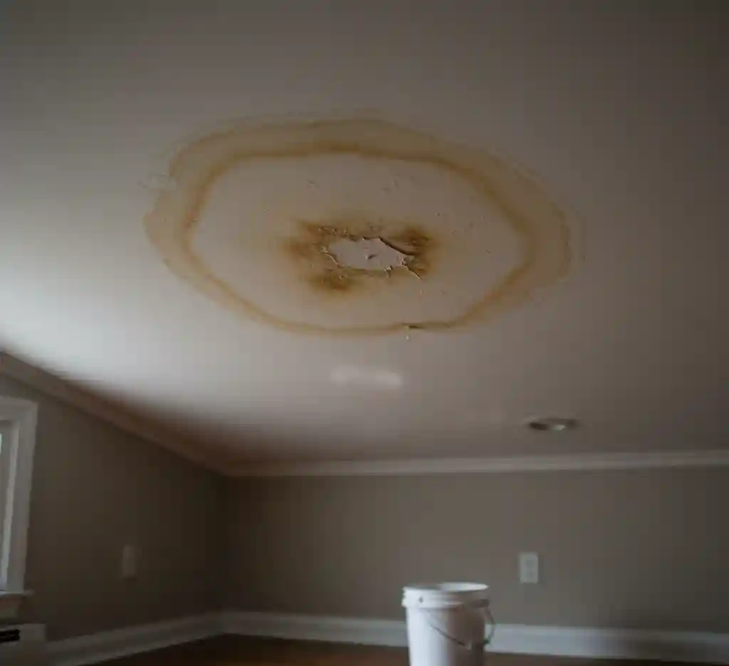 Ceiling water stain leak damage